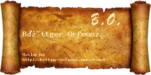 Böttger Orfeusz névjegykártya